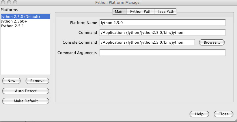 Netbeans Python Platform Manager.